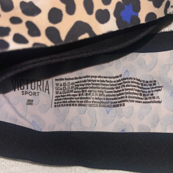 Victoria Secret Knockout Front-Close Sport Bra Leopard Print 34DD - Picture 3 of 3